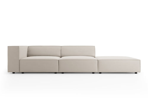 Cosmopolitan Design Rechte bank Arendal 4-zits, flueel, ecru - 102x262x70cm