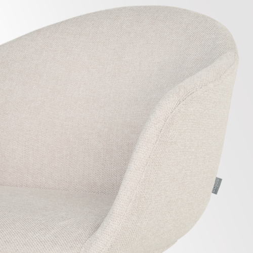 Nolon Nora-Otis Eetkamerstoel Beige - met Armleuning - Wit