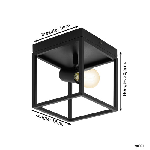 EGLO plafondlamp Silentina - e27 - 18 cm - zwart - vtwonen shop