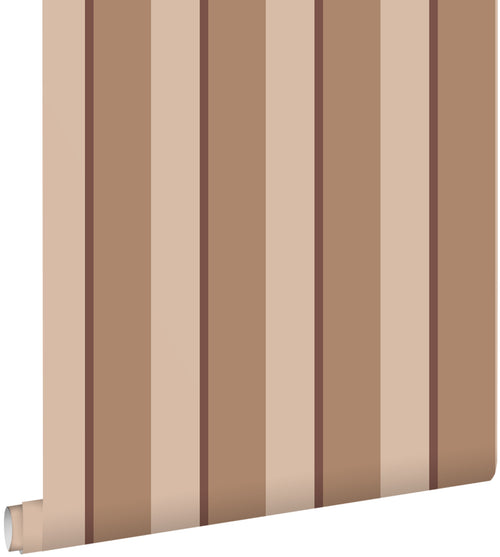 ESTAhome behang strepen bruin - 50 x 900 cm - 131909