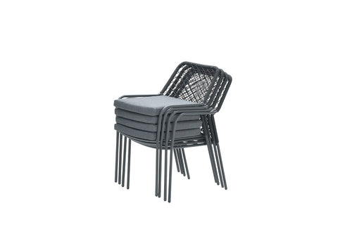 Garden Impressions Dido stoelen zwart 4 stuks + Terni tafel 160 cm