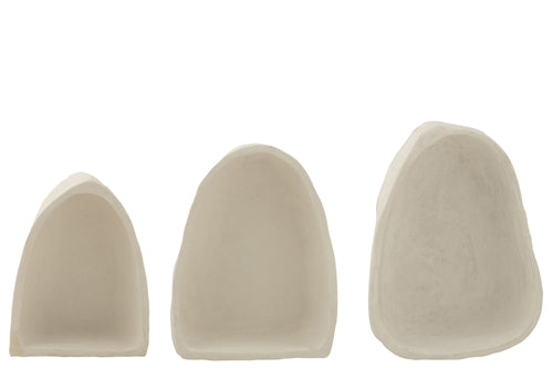 J-Line wandrek - papier maché - wit - 3 stuks - vtwonen shop