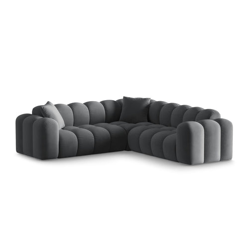 Cosmopolitan Design - Hoekbank Treno 3-zits, flueel grijs - 240x240x70cm