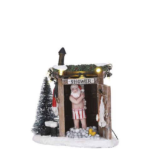 LuVille Kerstdorp Miniatuur Naakte Kerstman - L10 x B9 x H11 cm - vtwonen shop
