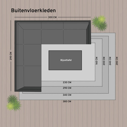 Buitenkleed Boa - Bruin/Wit - dubbelzijdig - EVA Interior - 200 x 290 cm