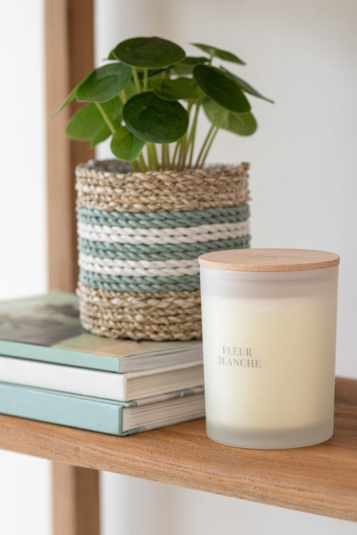 J-Line geurkaars Accords Essentiels - Fleur Blanche - wit - 52U