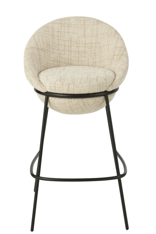 J-Line barstoel - ijzer - beige/zwart