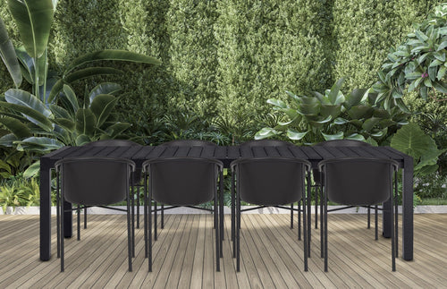 Lisomme Stef tuintafel zwart - verlengbaar - 205 x 100 cm