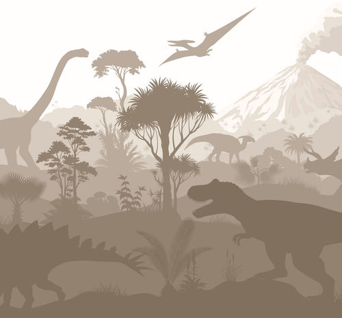 ESTAhome fotobehang dinosaurussen bruin - 300 x 279 cm - 159493