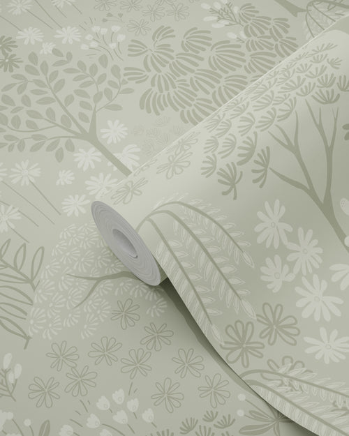 ESTAhome behang bomen en bloemen groen - 50 x 900 cm - 131646 - vtwonen shop