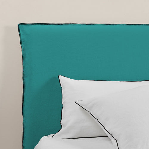 Madura Hoes voor hoofdbord Nino lagune en zwarte slinger 170x134 cm