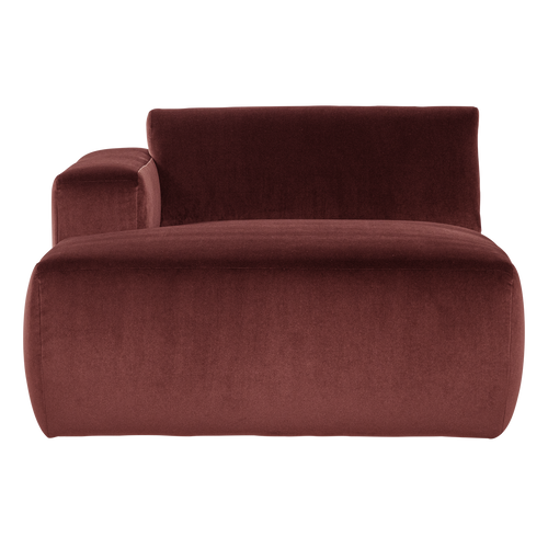 WOOOD chaise longue bank links Mojo Base - Velvet - K.bruin - 74x112x162