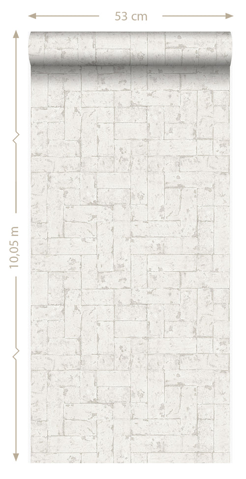 Origin Wallcoverings behang bakstenen gebroken wit - 53 cm x 10,05 m - 347567 - vtwonen shop