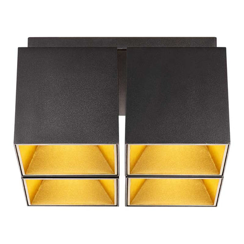 Nordlux Ethan Plafondlamp - 4-lichts GU10 - Mat zwart RAL9005 - vtwonen shop