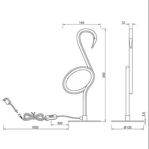 Trio Leuchten tafellamp Flamingo - 1 lichts - 12  x 35   cm - roze