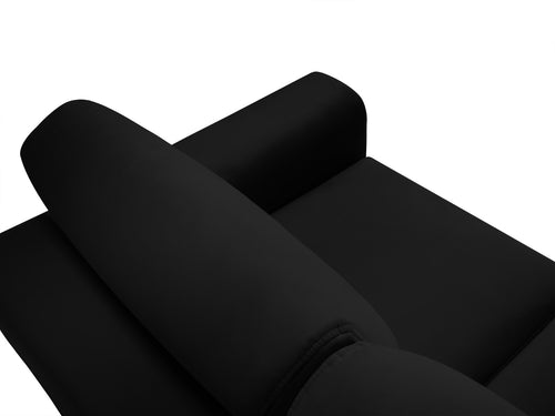 Cosmopolitan Design Slaapbank met opbergdoos Kyoto 3-zits, flueel zwart - 100x235x88cm