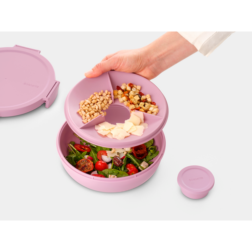 Brabantia Make & Take Salade Lunchbox, 1,3 liter, kunststof - Lilac Pink