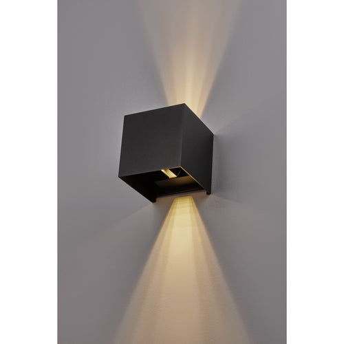 Merano Chico 2 Lichts Up Down Wandlamp Buiten Zwart Aluminium LED 2x10W 1950Lm 3000K Verstelbaar IP54