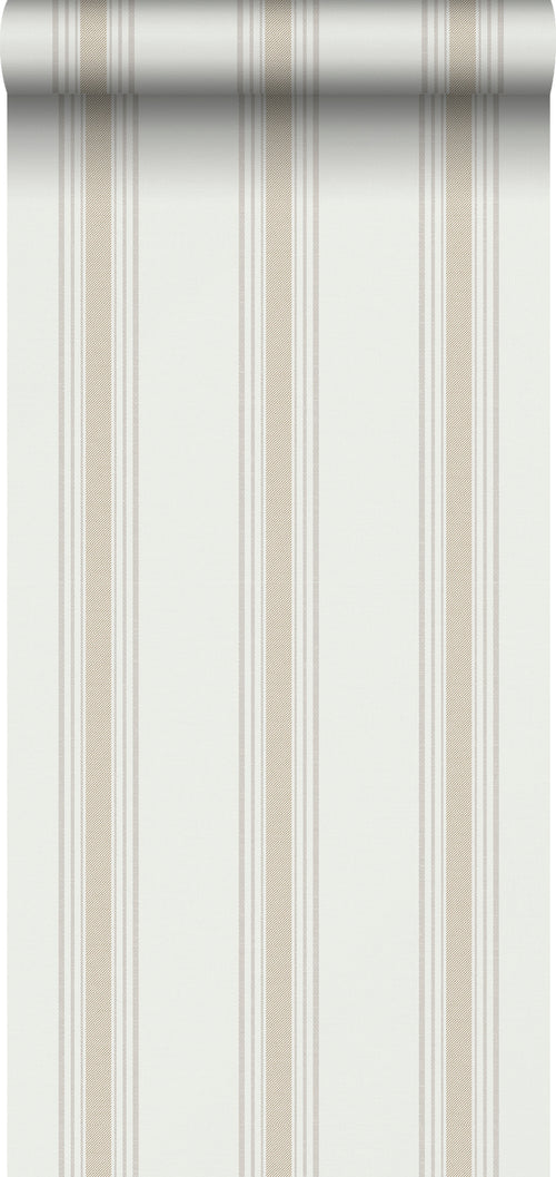 Sanders & Sanders behang strepen beige en grijs - 53 cm x 10.05 m - 640666