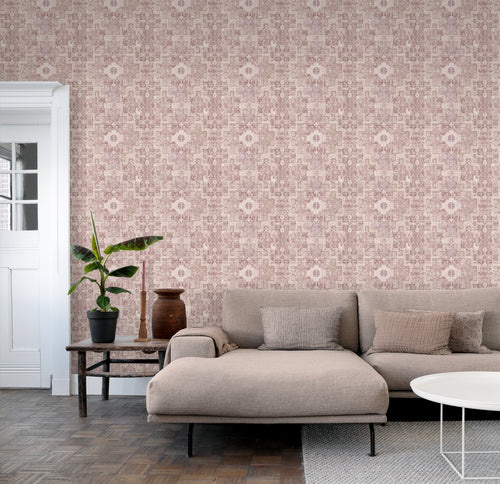 ESTAhome behang oosters kelim tapijt lichtpaars - 50 x 900 cm - 131363 - vtwonen shop