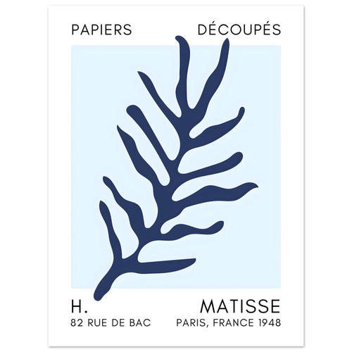 Artfulprints  Matisse – Ocean flora navy blue I   poster 30x40 cm