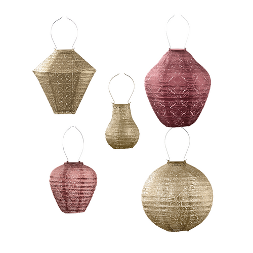 Lumiz solar lampion - valencia set - 5 stuks