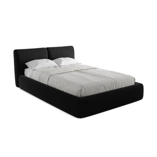 LaMiaSofa Bed met opbergruimte Milano - velours - zwart - 160x228x82