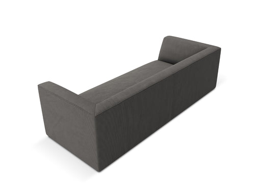 Micadoni Bank Ruby 3-zits, ribfluwelen, donkergrijs - 93x232x69cm