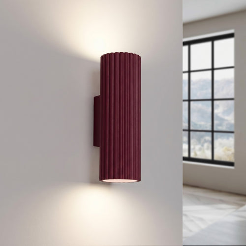 Sollux Lighting Wandlamp KARBON 20 bordeaux - 6,5x8,5x20cm