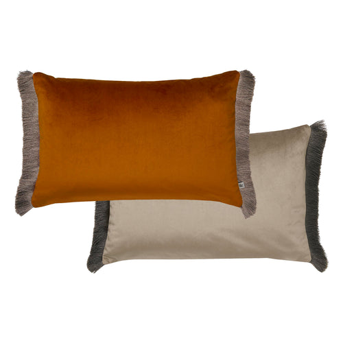 Graham & Brown Sierkussen met ritssluiting Franje Glanzend - Burnt Orange 40x60cm - vtwonen shop