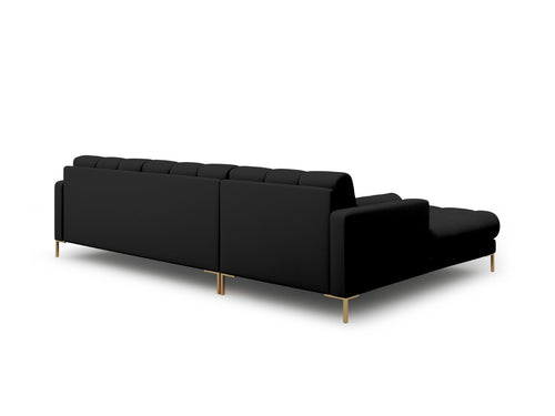 Cosmopolitan Design linker hoekbank Bali 5-zits, structurele stof, zwart - 185x293x75cm