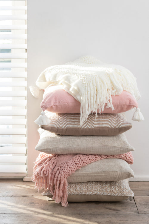 J-Line plaid Gebreid - polyester - wit - 160 x 130 cm - vtwonen shop