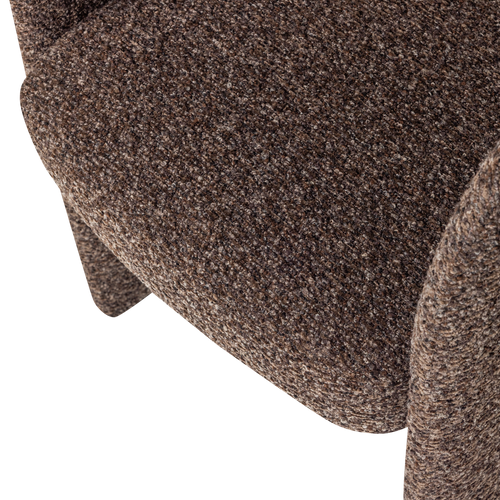 WOOOD eetkamerstoel grove Lanor - Bouclé - Donkerbruin - 76x58x57