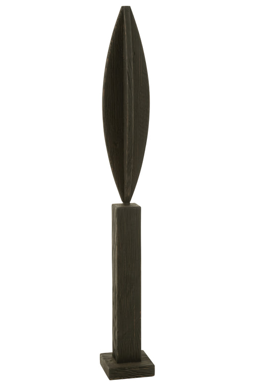 J-Line decoratie op voet Luke - dennenhout - zwart - large - vtwonen shop