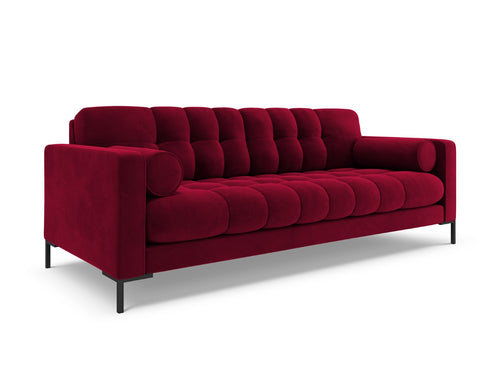 Cosmopolitan Design Bank Bali 3-zits, flueel, rood - 96x177x75cm