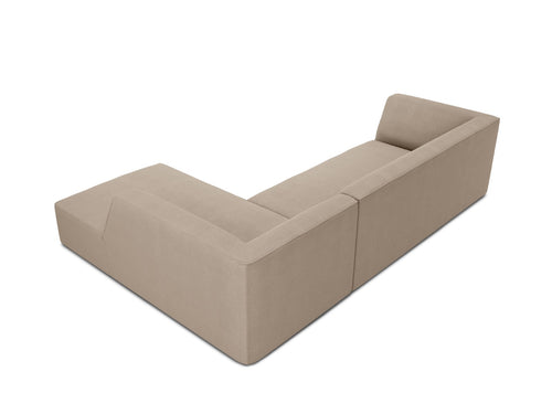 Micadoni rechter hoekbank Ruby 4-zits, structurele stof, donkerbeige - 180x273x69cm