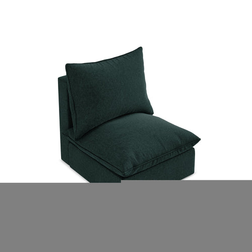 LaMiaSofa Bankmodule midden Ravenna - velours - grijsgroen - 75x90x77