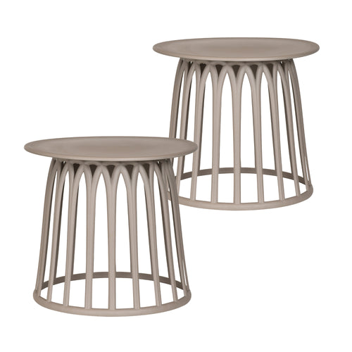 WOOOD bijzettafels buiten Boy - Kunststof - Taupe - 45x50x50 - Set van 2