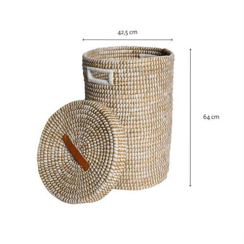 Return to Sender Wasmand Kaisagras 90 Liter met deksel Ø 42.5 x 64 cm