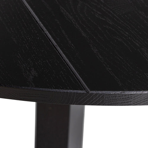 WOOOD eettafel Rhonda - Eiken - Blacknight & vtwonen eetkamerstoelen Classic - Hout - Zwart/Walnoot - 75x129x129/81x48x50 - vtwonen shop