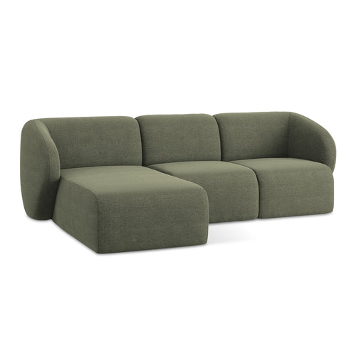 LaMiaSofa hoekbank links Cervo - bouclé - olijf - 248x166x101
