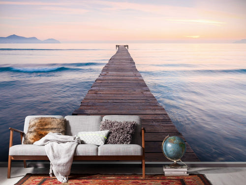 Sanders & Sanders fotobehang zee blauw en bruin - 400 x 250 cm - 612544