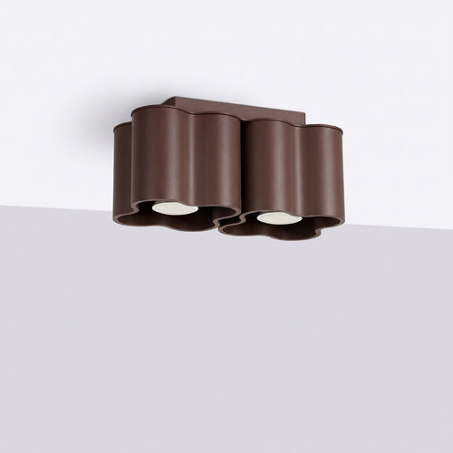 Sollux Lighting Plafondlamp OVIO 2 bruin GU10 - 24,5x12x12cm