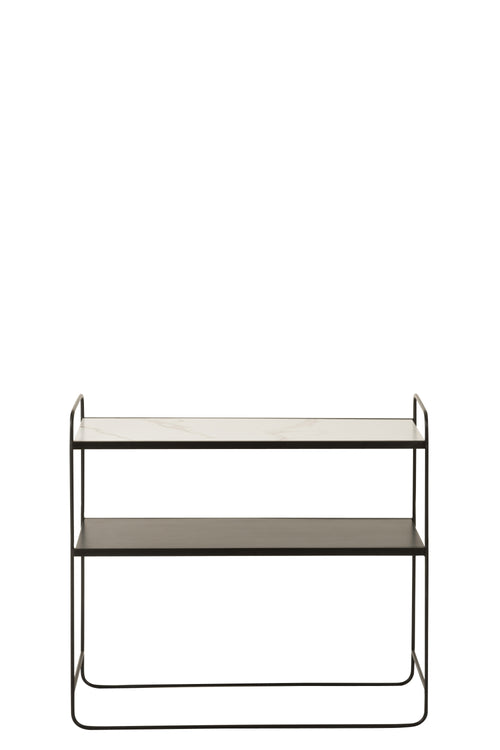 J-Line console Marmer 2 Planken - ijzer - zwart - vtwonen shop