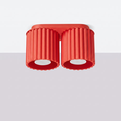 Sollux Lighting Plafondlamp AURA 2 rood GU10 - 21x10x12cm