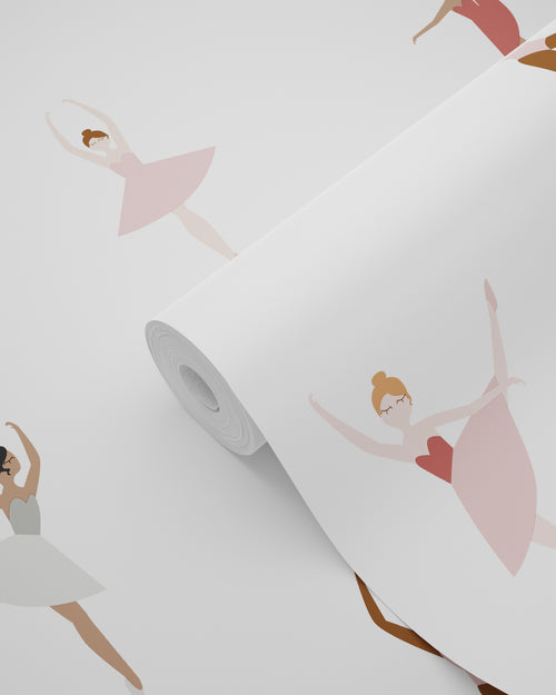 ESTAhome behang ballerina's oudroze en vergrijsd blauw - 53 cm x 10.05 m - 139535 - vtwonen shop