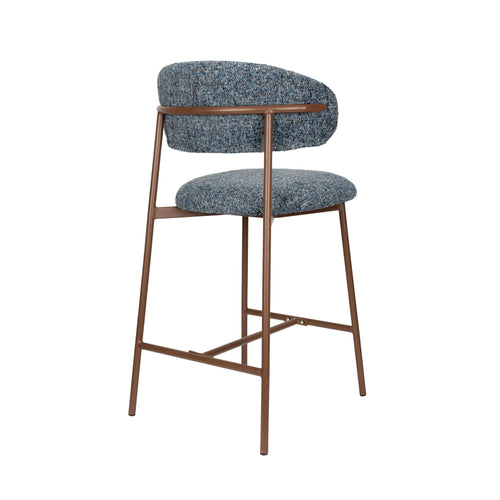 Housecraft Living Claes Barkrukken rugleuning 65 cm Gemêleerd Blauw - Set van 2