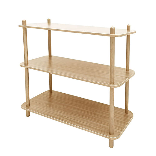 Mica Decorations Jeff Wandrek - Boekenplank van 100% FSC-Gecertificeerd Hout met Drie Ruime Planken voor Boeken en Decoratie - Lichtbruin - L80 x B30