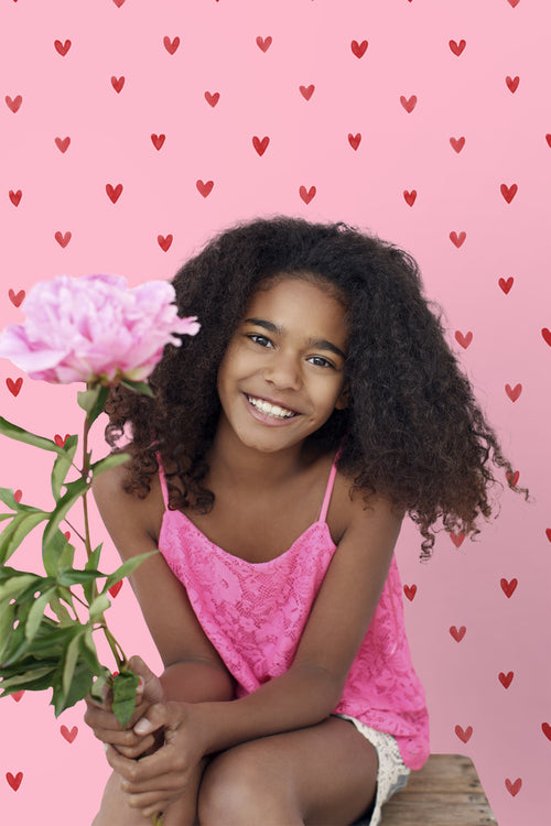 ESTAhome behang hartjes roze en rood - 50 x 900 cm - 131628 - vtwonen shop