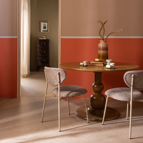 WOOOD eetkamerstoelen Valor - Polyester - Zand- Set van 2